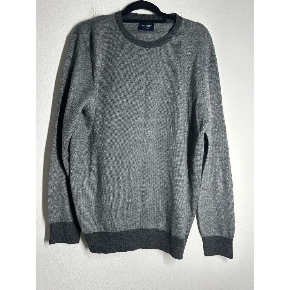 Dan John Men’s Wool Blend Crewneck Knit Sweater Gray Size XL Long Sleeve